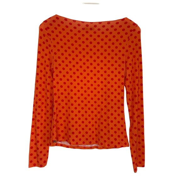 Miaou Amelia Top in Red Polka Dot Small New Womens Long Sleeve Tee - Picture 7 of 16